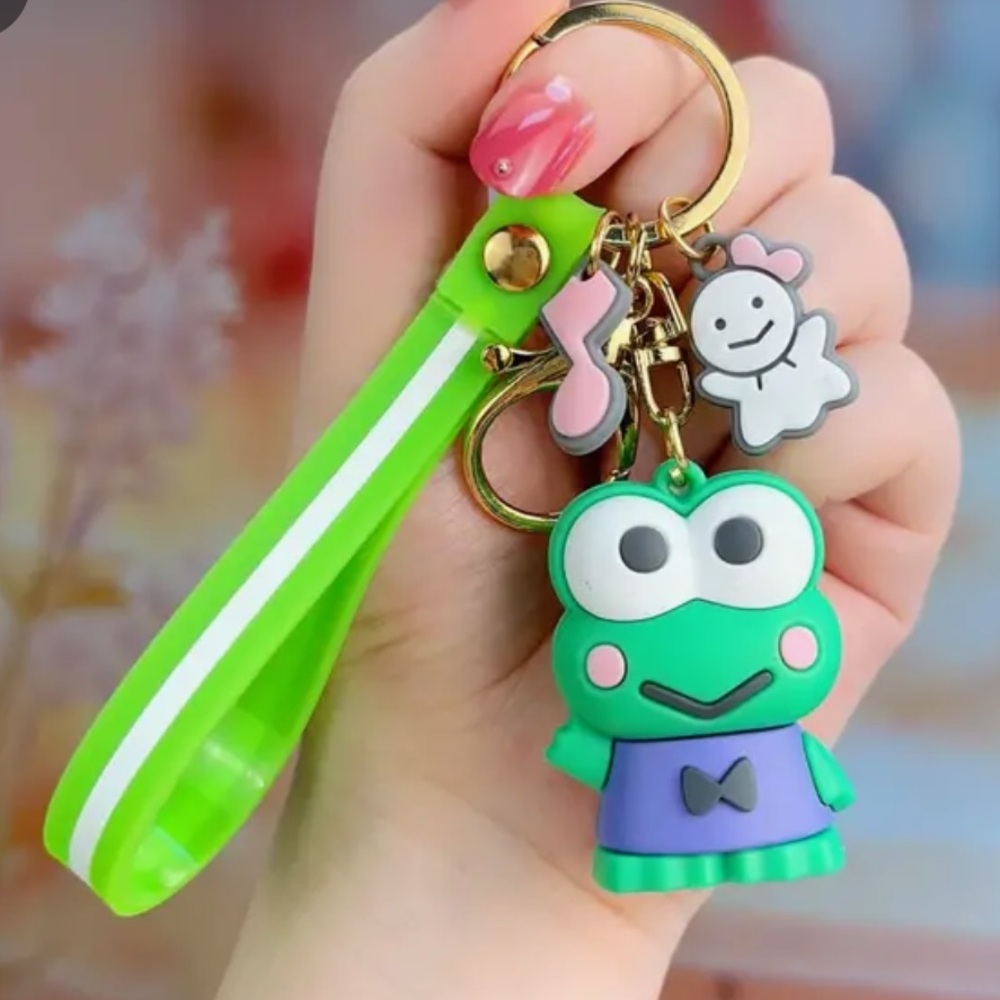 Sanrio Keroppi keychain New with strap and charms
